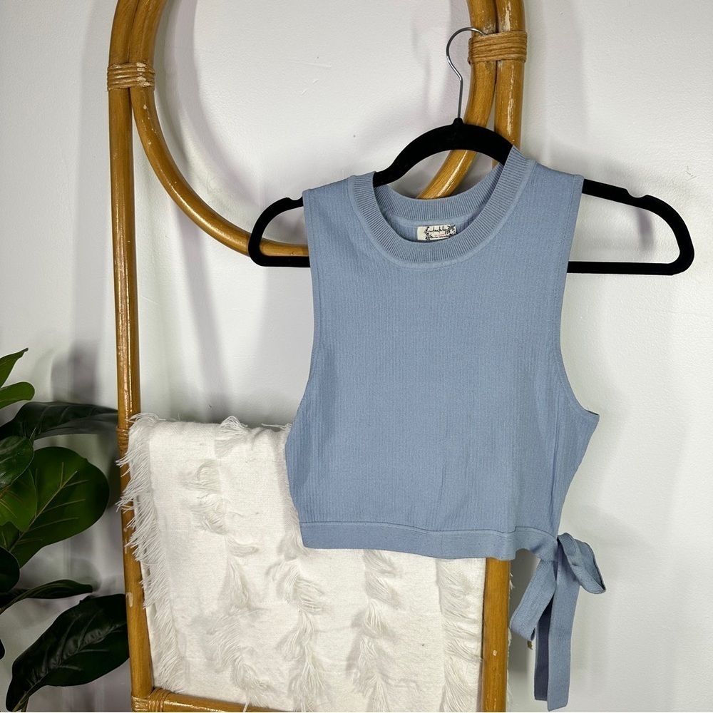 Free People Intimately Blue Bow Tie Tank Top sz M